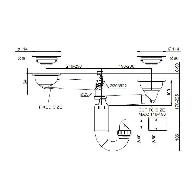 Syfon zlewowy 2-komorowy P-LOC 3,5" - Niezawodność i łatwy montaż!