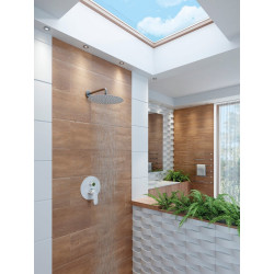 Laveo Alea bateria natryskowa podtynkowa biała/chrom