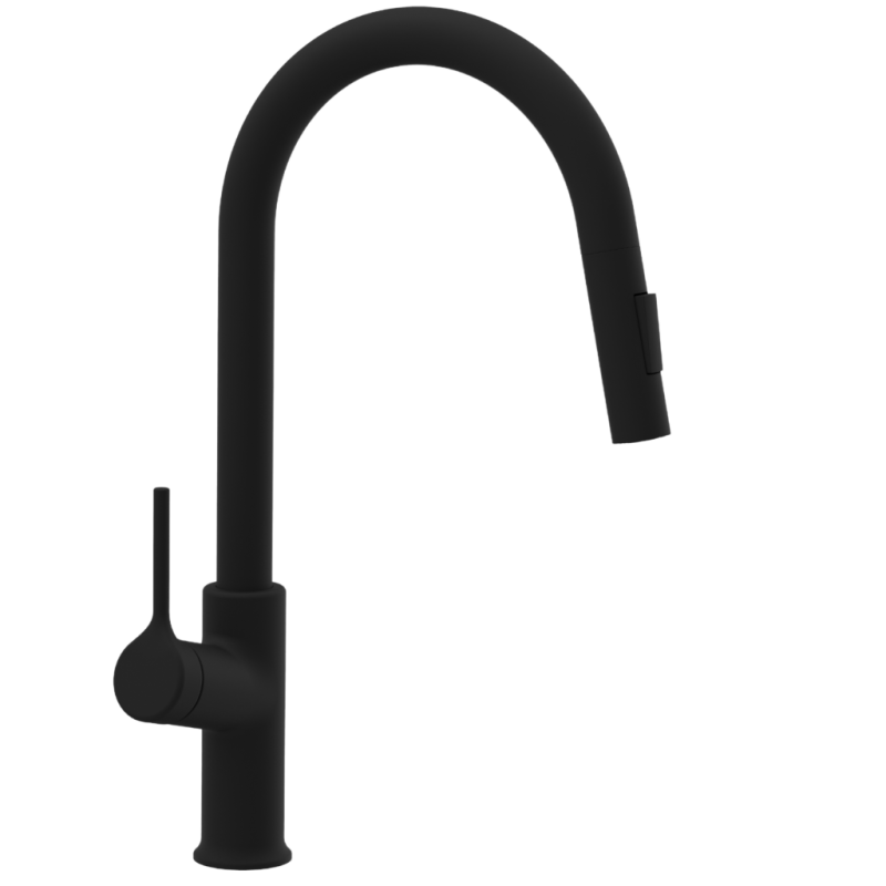 Elegancka Bateria Kuchenna FARSALA z Wyciąganą Wylewką - Czarna Perła