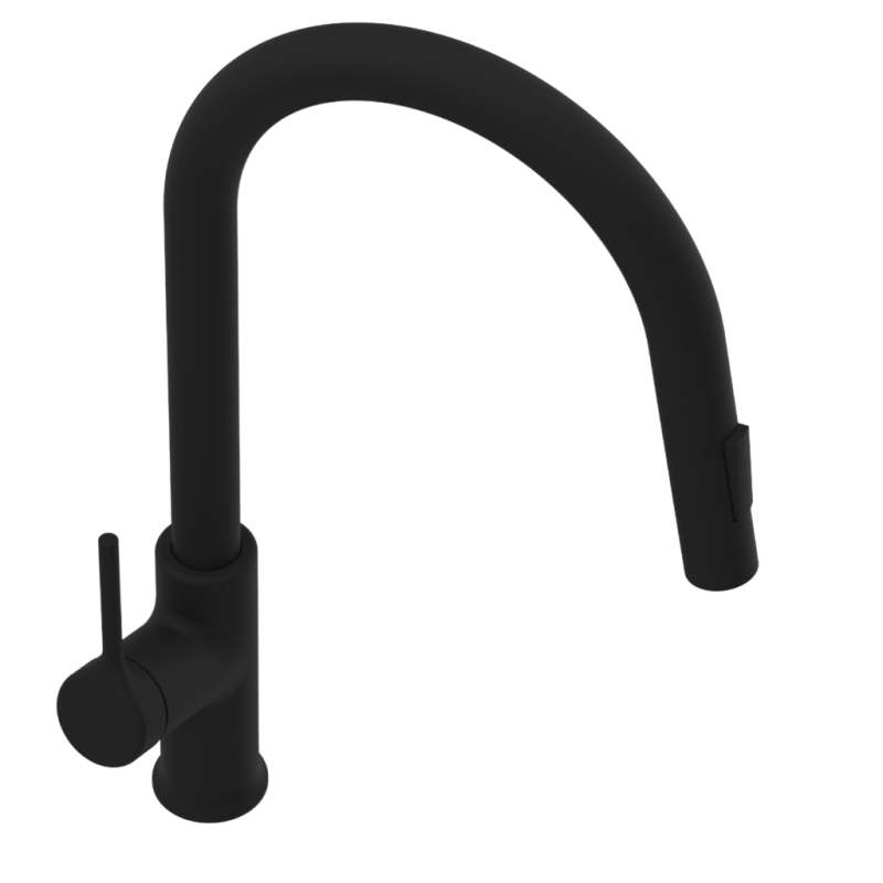 Elegancka Bateria Kuchenna FARSALA z Wyciąganą Wylewką - Czarna Perła