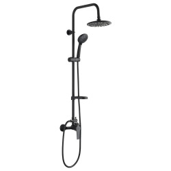 Czarna Deszczownia Enna z Baterią - Luksusowy Zestaw Prysznicowy z Hydromasażem