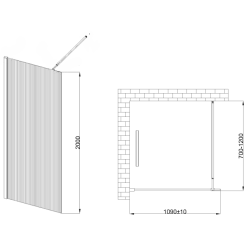 ᛞElegantna ścianka prysznicowa Invena 110x200 - bezramowa elegancja szkła 8 mm