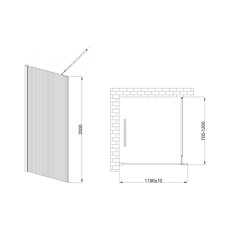 Ekskluzywna ścianka prysznicowa Invena Walk-In 120x200, szkło hartowane 8 mm - Styl & Bezpieczeństwo