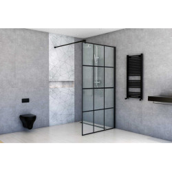 Elegancka Ścianka Prysznicowa 90x200 cm Nero Loft - Czarny Mat, Stylowy Design