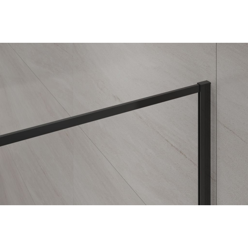 Wyjątkowa ścianka prysznicowa walk-in 90x200, elegancka czarna rama, szkło 8 mm, bezpieczne I trwałe