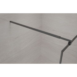 Ekskluzywna ścianka prysznicowa Invena Walk-In 120x200, czarna rama, szkło hartowane 8 mm