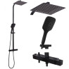 Czarny Zestaw Natryskowy JET BLACK MAT z Termostatem, Rea REA-P9411