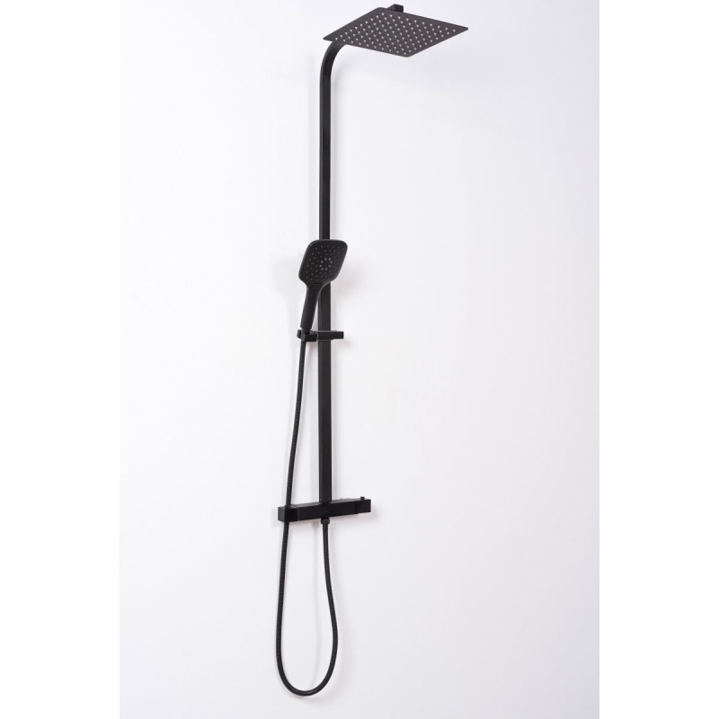 Czarny Zestaw Natryskowy JET BLACK MAT z Termostatem, Rea REA-P9411