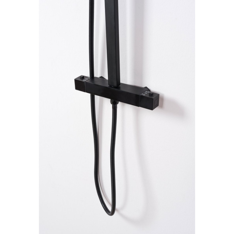 Czarny Zestaw Natryskowy JET BLACK MAT z Termostatem, Rea REA-P9411