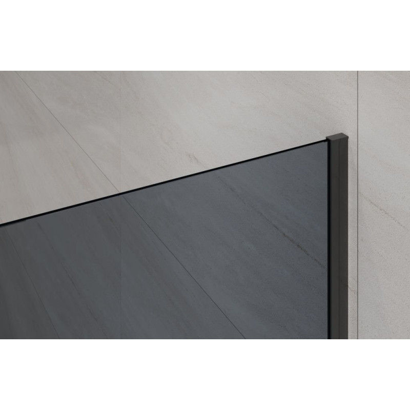 Elegancka Ścianka Walk-In 100x200 Grafitowa Szkło 8mm Czarny Profil - Invena