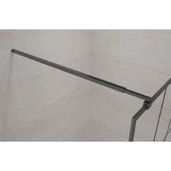 Loftowa Ścianka Walk-In Invena 100x200 Czarna Kratka, Szkło Hartowane 8 mm