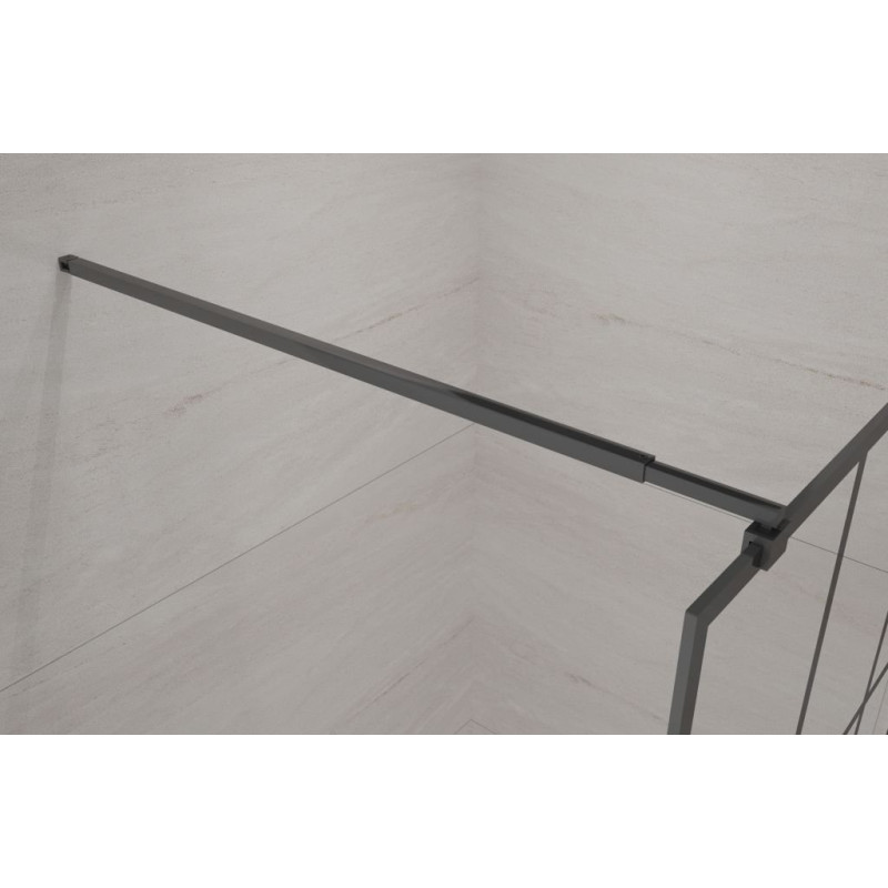 Loftowa Ścianka Walk-In Invena 100x200 Czarna Kratka, Szkło Hartowane 8 mm