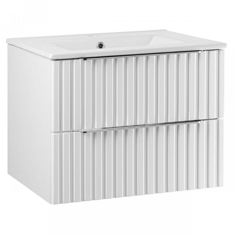 Elegancki zestaw: szafka z umywalką Astor 60cm, biały/chrom, nowoczesny design