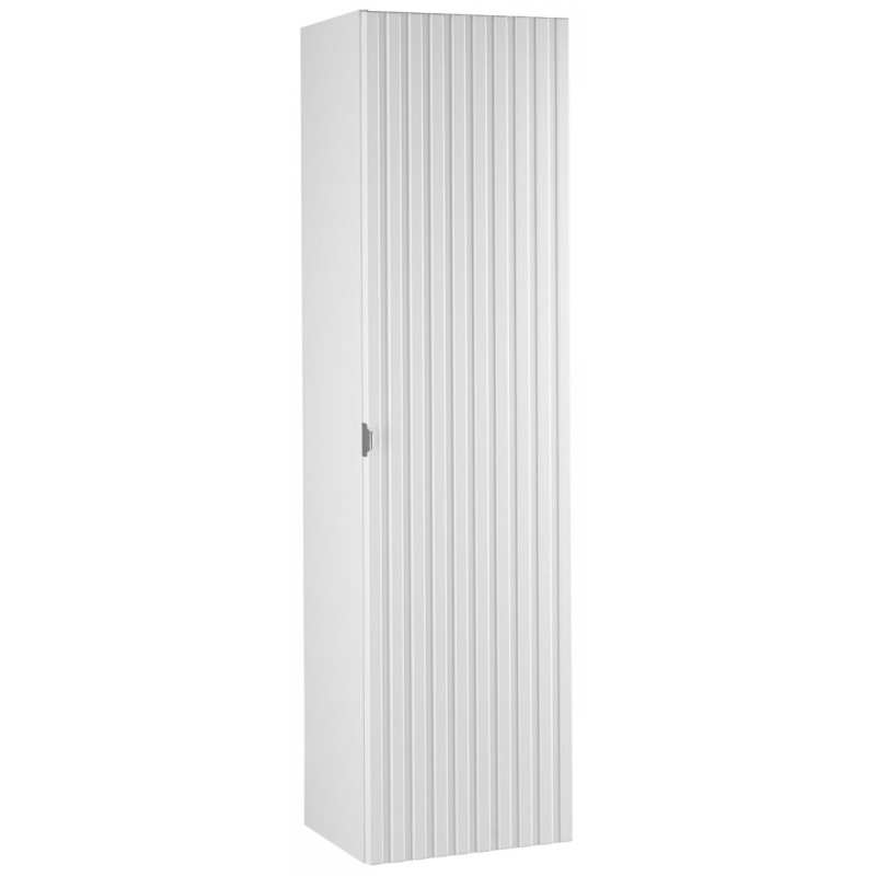 Elegancki Słupek Łazienkowy Astor AMY 35 cm - Białe Ryflowanie, Chromowany Uchwyt