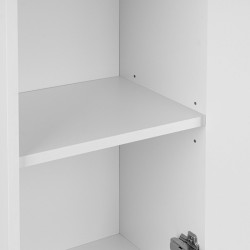 Elegancki Słupek Łazienkowy Astor AMY 35 cm - Białe Ryflowanie, Chromowany Uchwyt