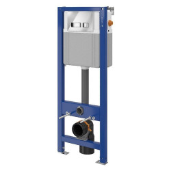 Cersanit Komfort SET B79 AQUA - Nowoczesny zestaw WC ze stelażem i eleganckim przyciskiem chromowanym