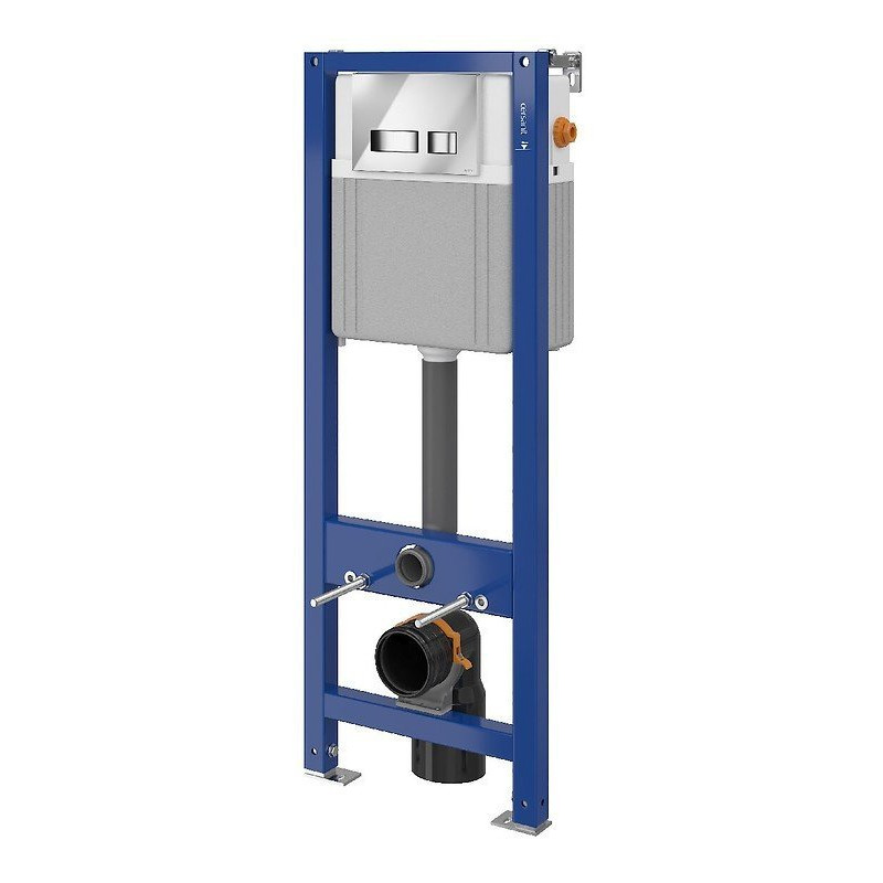 Cersanit Komfort SET B79 AQUA - Nowoczesny zestaw WC ze stelażem i eleganckim przyciskiem chromowanym