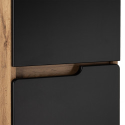 Stylowy Słupek Łazienkowy Astor Alma 35 cm Czarny Wotan z Półkami Szklanymi