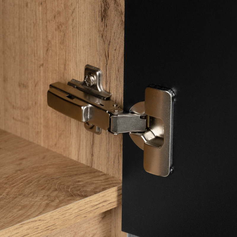 Stylowy Słupek Łazienkowy Astor Alma 35 cm Czarny Wotan z Półkami Szklanymi