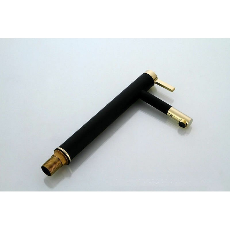 Luksusowa Bateria Umywalkowa Wysoka SMART Czarny Złoty REA Elegance