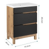 Elegancka Szafka z Umywalką Astor Alma 60 cm - Czarny Wotan + Szuflady