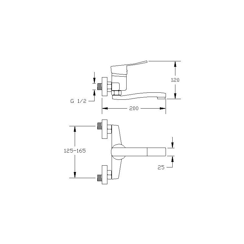 Kuchinox Madera bateria umywalkowa ścienna chrom