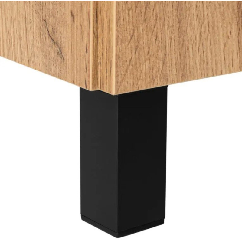 Nowoczesny zestaw: szafka z umywalką 50 cm, szuflady czarne, uchwyty Astor SOL WOTAN