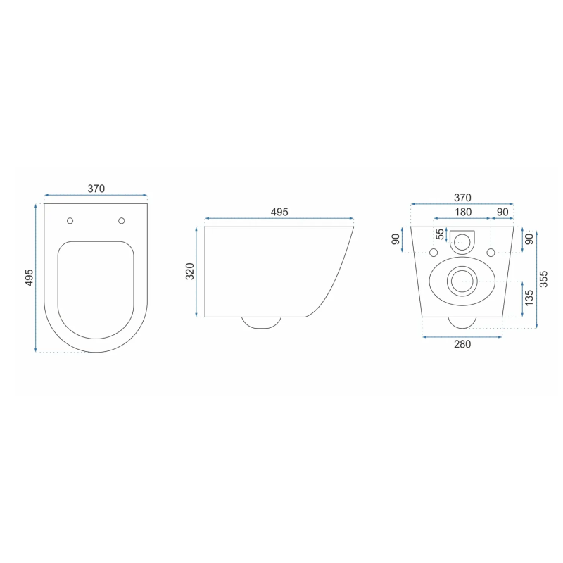 Elegancka WC Carlo Mini Rimless - Duroplastowa Zawieszana Bezkołnierzowa
