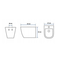 Elegancka WC Carlo Mini Rimless - Duroplastowa Zawieszana Bezkołnierzowa