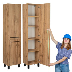 Elegancki słupek łazienkowy Astor SOL WOTAN - nowoczesny design, czarne półki i uchwyty