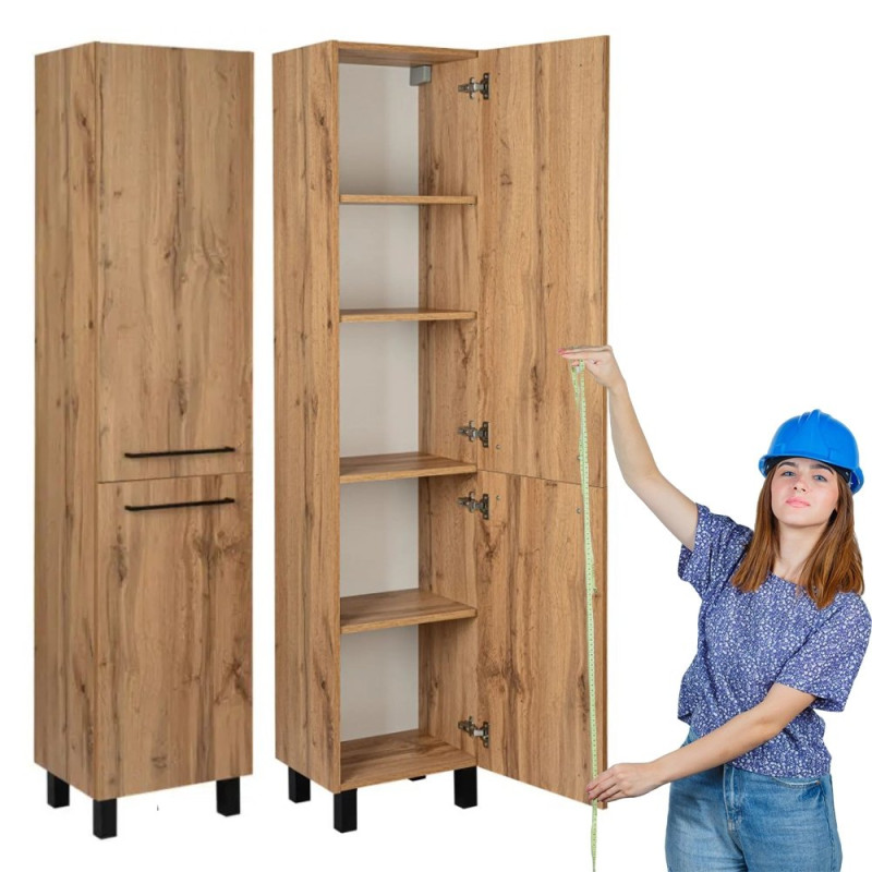 Elegancki słupek łazienkowy Astor SOL WOTAN - nowoczesny design, czarne półki i uchwyty