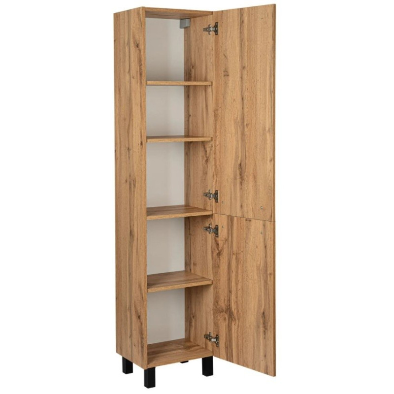 Elegancki słupek łazienkowy Astor SOL WOTAN - nowoczesny design, czarne półki i uchwyty