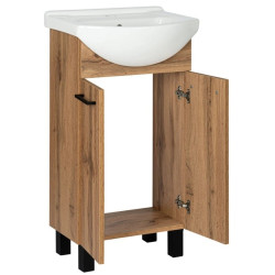 Elegancka Szafka z Umywalką LUPO WOTAN 45 cm - Stylowe Czarne Drzwiczki, Nowoczesne Uchwyty