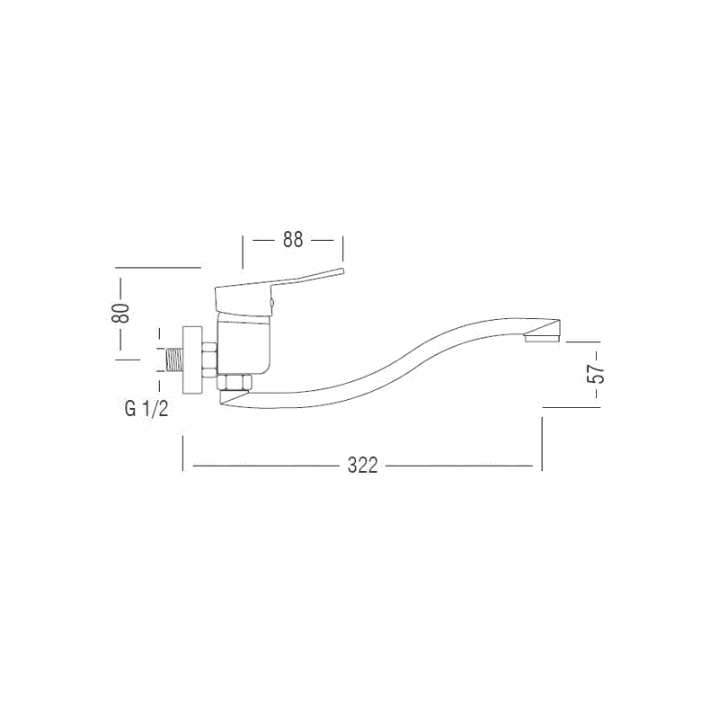 Madera Premium: Chromowana Bateria Ścienna Jednouchwytowa z Ruchomą Wylewką