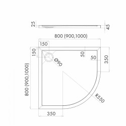 Nowoczesny Brodzik Półokrągły 100x100 Corrina New Stabilsound Plus - Komfort i Styl W Twojej Łazience
