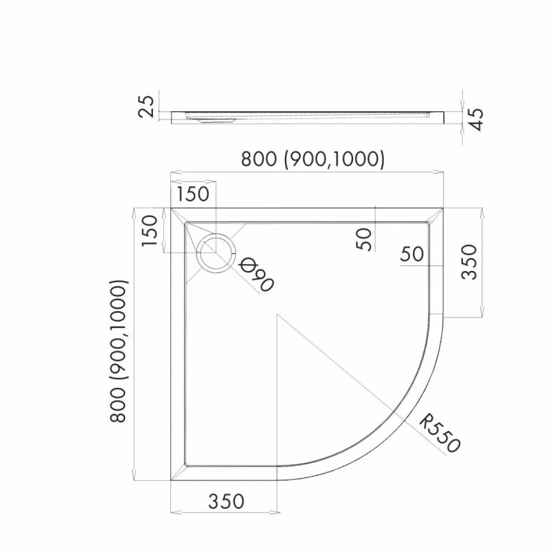 Nowoczesny Brodzik Półokrągły 100x100 Corrina New Stabilsound Plus - Komfort i Styl W Twojej Łazience
