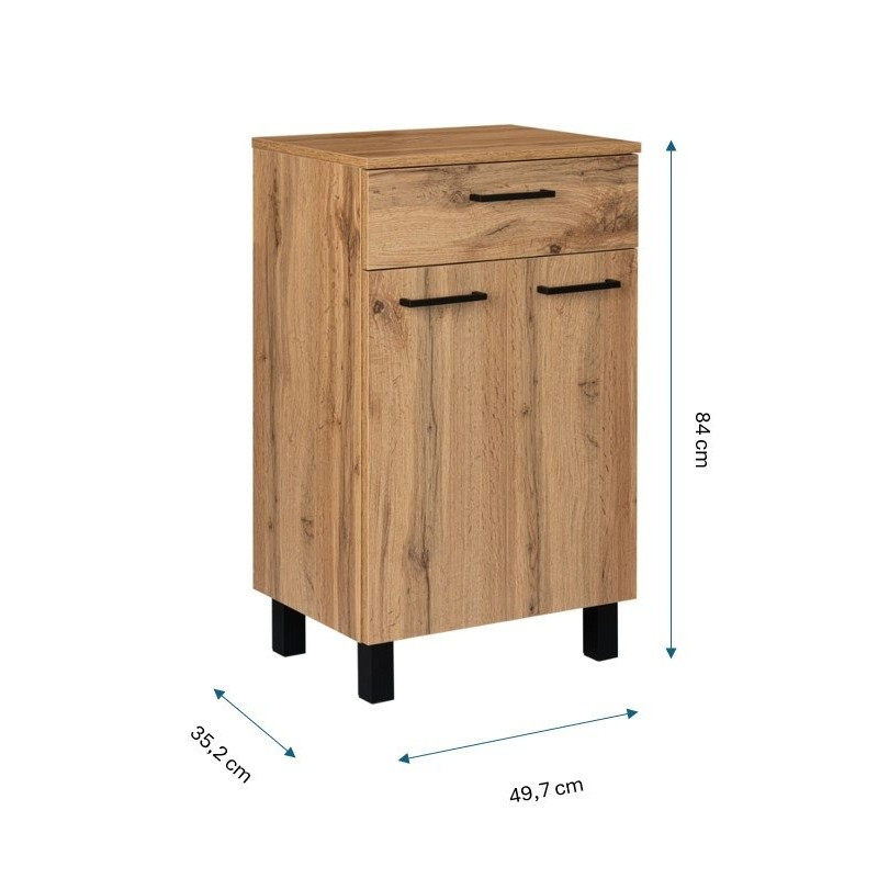 Nowoczesna Komoda Astor LUPO 50 cm – Stylowa Praktyczność z Czarnym Uchwyt!