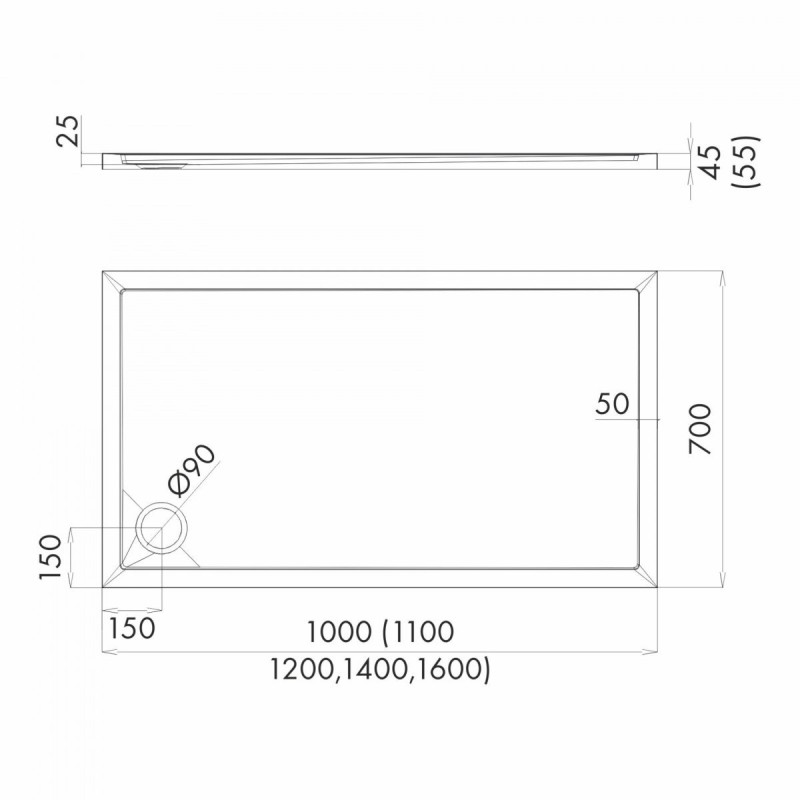 Brodzik Corrina 70x110 – Komfort i Stabilność na Lata!