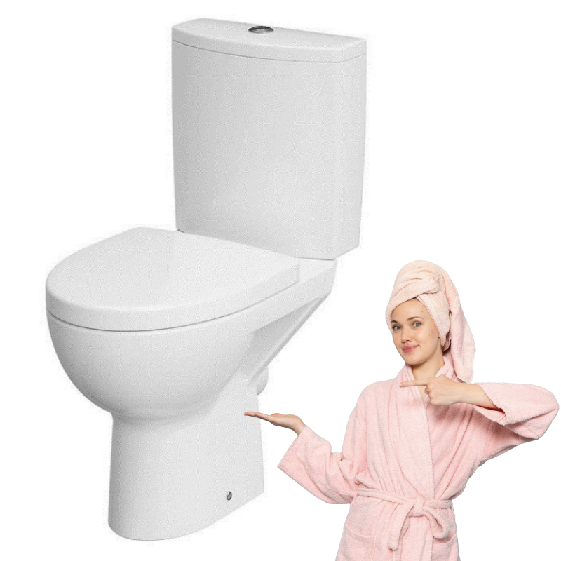 Cersanit Kompakt WC Parva Clean: Biała Miseczka Bezrantowa z Wolnoopadającą Deską