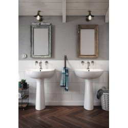 Prestiżowa umywalka wisząca ceramiczna PRESIDENT 50 z otworem na baterię