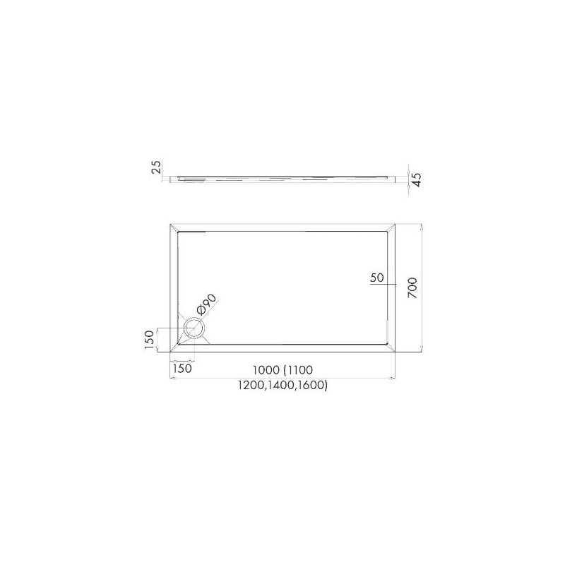 Luksusowy brodzik 70x140 Stabilsound Plus Corrina – komfort i styl w Twojej łazience