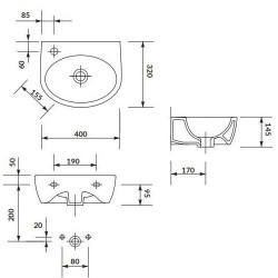 Ceramiczna Umywalka CERSANIT PARVA 40cm z Otworem Prawym - Nowoczesny Styl!