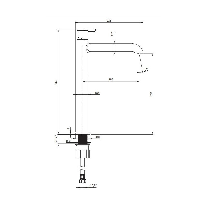 Deante Silia bateria umywalkowa nero