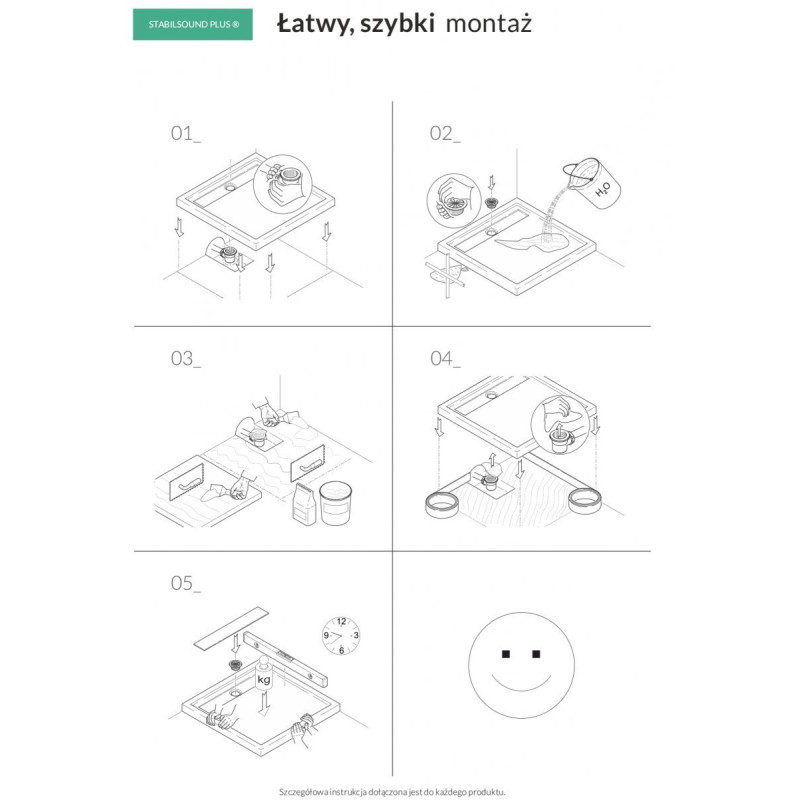 Perfekcyjny Brodzik RectangLight 75x90 z Technologią Stabilsound!