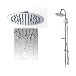 Fino PL2 20OX: Elegancka Kolumna Natryskowa z Deszczownią Chrom - Relaksujący Masaż pod Prysznicem