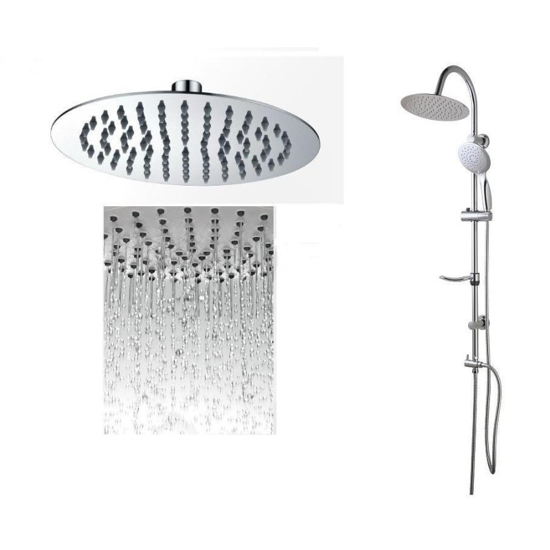 Fino PL2 20OX: Elegancka Kolumna Natryskowa z Deszczownią Chrom - Relaksujący Masaż pod Prysznicem