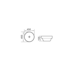 Elegancka umywalka ceramiczna wpuszczana Nike 45 cm - Styl i funkcjonalność!