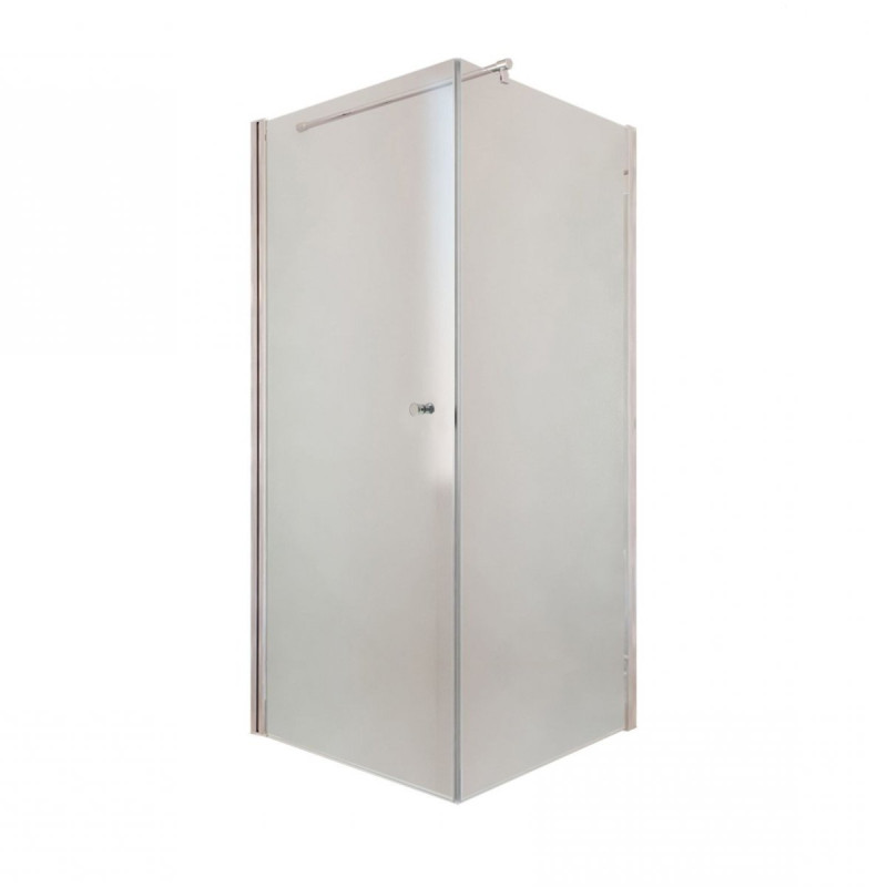 Elegancka Kabina Prysznicowa 80x80 L Chrom z Transparentnym Szkłem i Powłoką Clean Glass