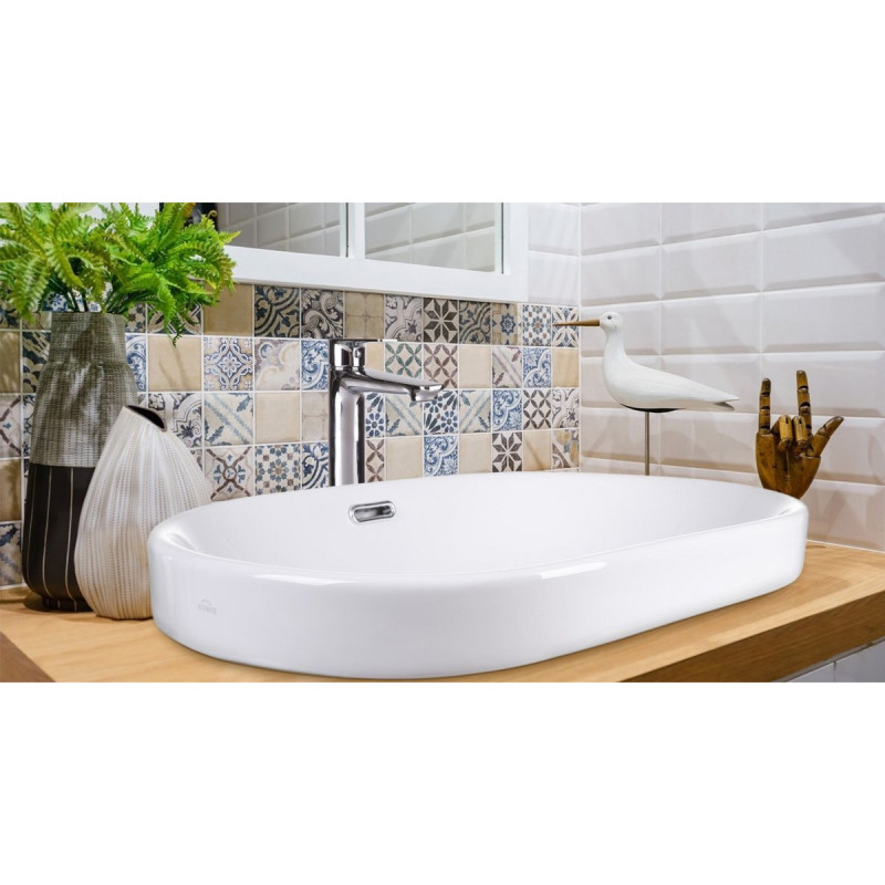 Ceramiczna umywalka wpuszczana Nike 60 cm - elegancja i trwałość dla Twojej łazienki!