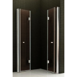 Elegancka kabina prysznicowa 90x90 Foldex z brązowym szkłem - luksus w Twojej łazience!